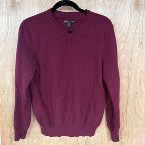 TAHARI Pure Luxe 100% Cashmere Size Medium Unissex Sweater Maroon